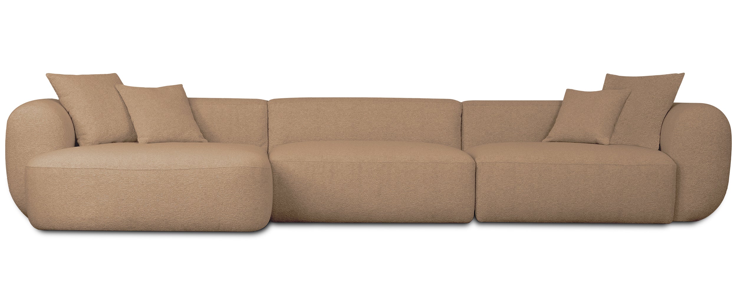Modulares Ecksofa Baomi, groß, L-förmig, linksseitig, senfgelb, Chenille