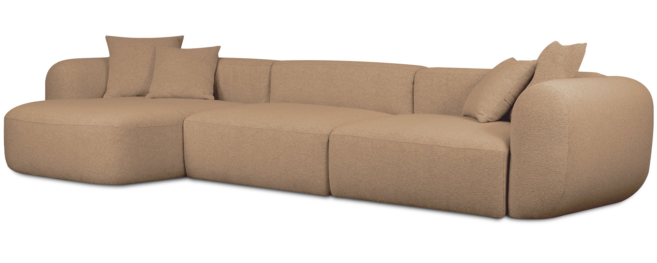 Modulares Ecksofa Baomi, groß, L-förmig, linksseitig, senfgelb, Chenille