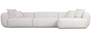 Modulares Ecksofa Baomi, groß, L-förmig, rechtsseitig, grau-beige Chenille