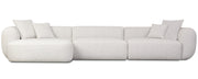 Modulare Eckcouch Baomi, groß, L-förmig, linksseitig, grau-beige Chenille