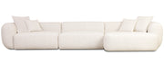 Modulares Ecksofa Baomi, groß, L-förmig, rechtsseitig, cremefarben, Chenille