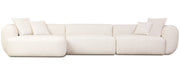 Modulares Ecksofa Baomi L-förmig groß linksseitig cremefarben Chenille