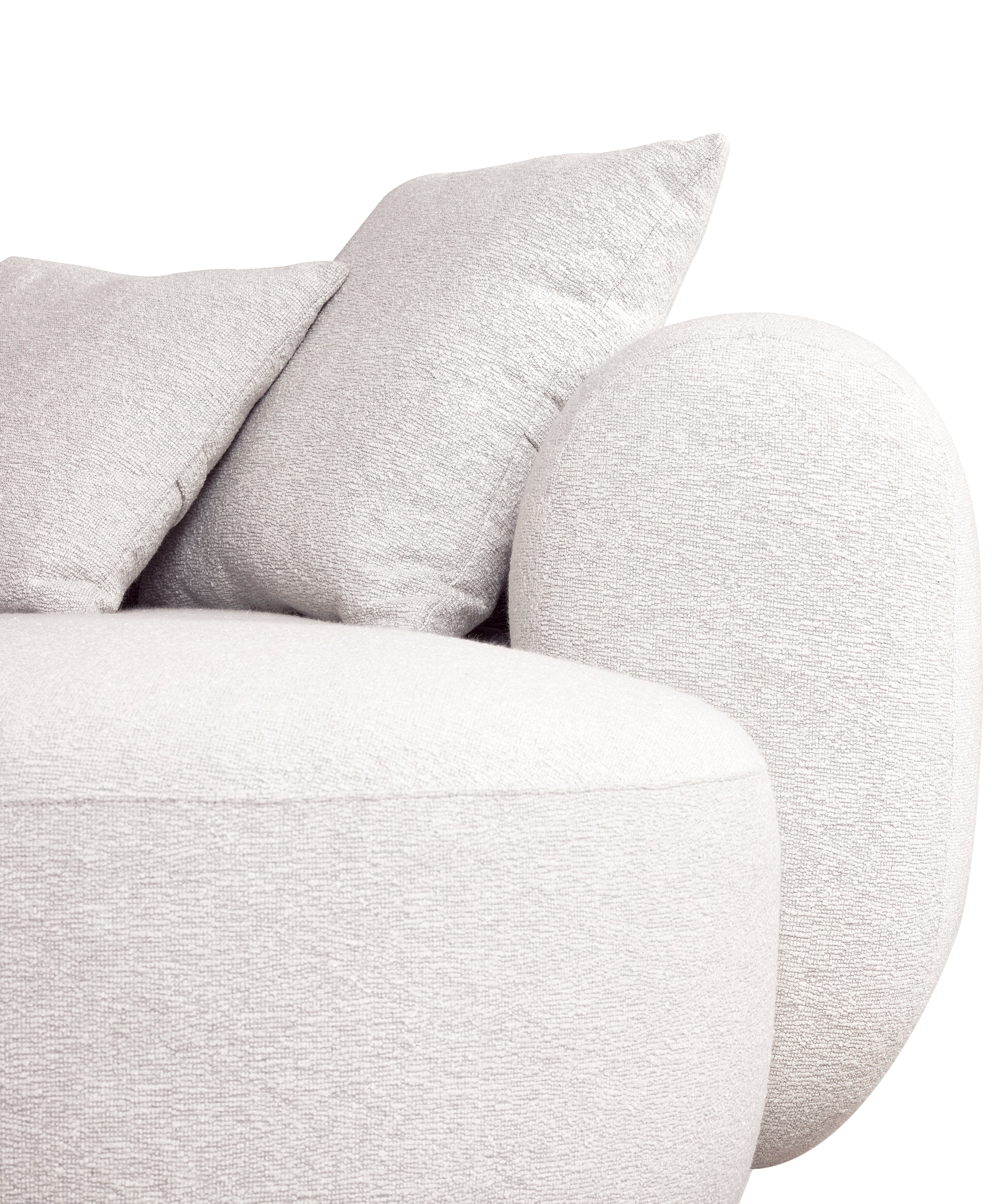 Modulare Eckcouch Baomi, groß, L-förmig, linksseitig, grau-beige Chenille