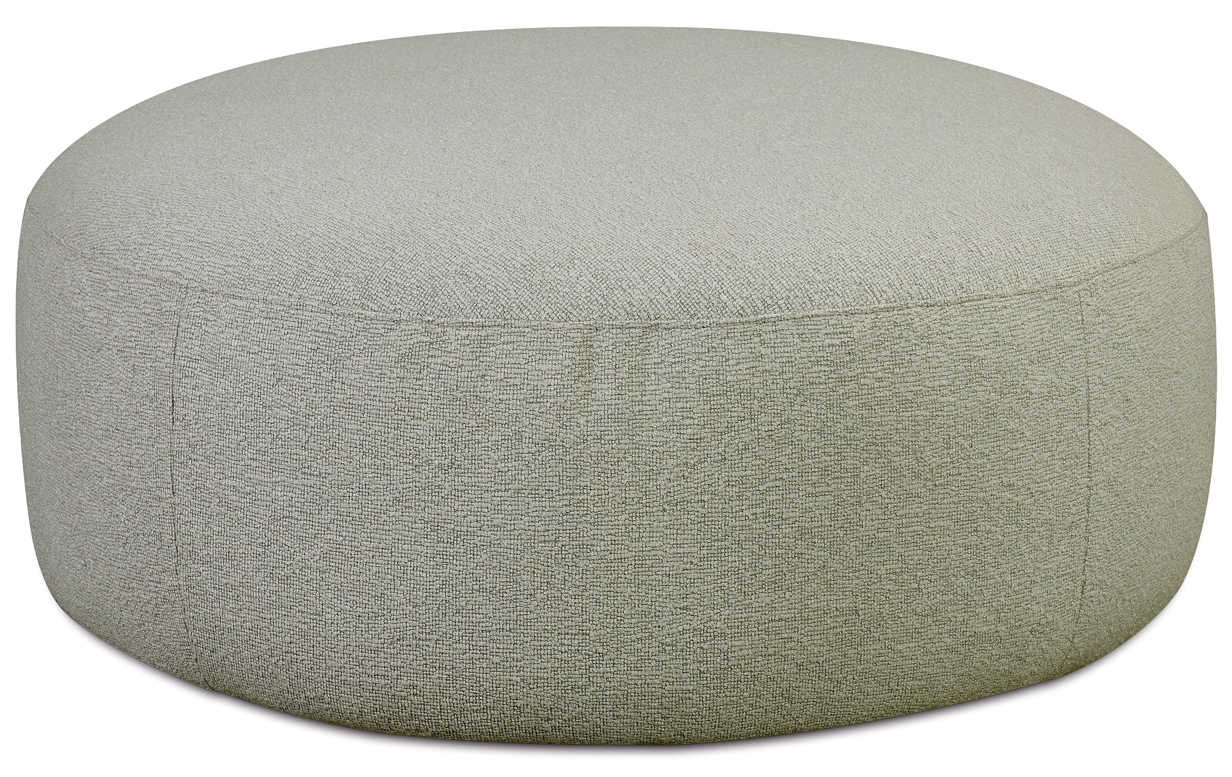 Modulare Eckcouch Baomi, großes L-förmiges Sofa mit Hocker, linksseitig, salbeigrüner Chenille-Stoff