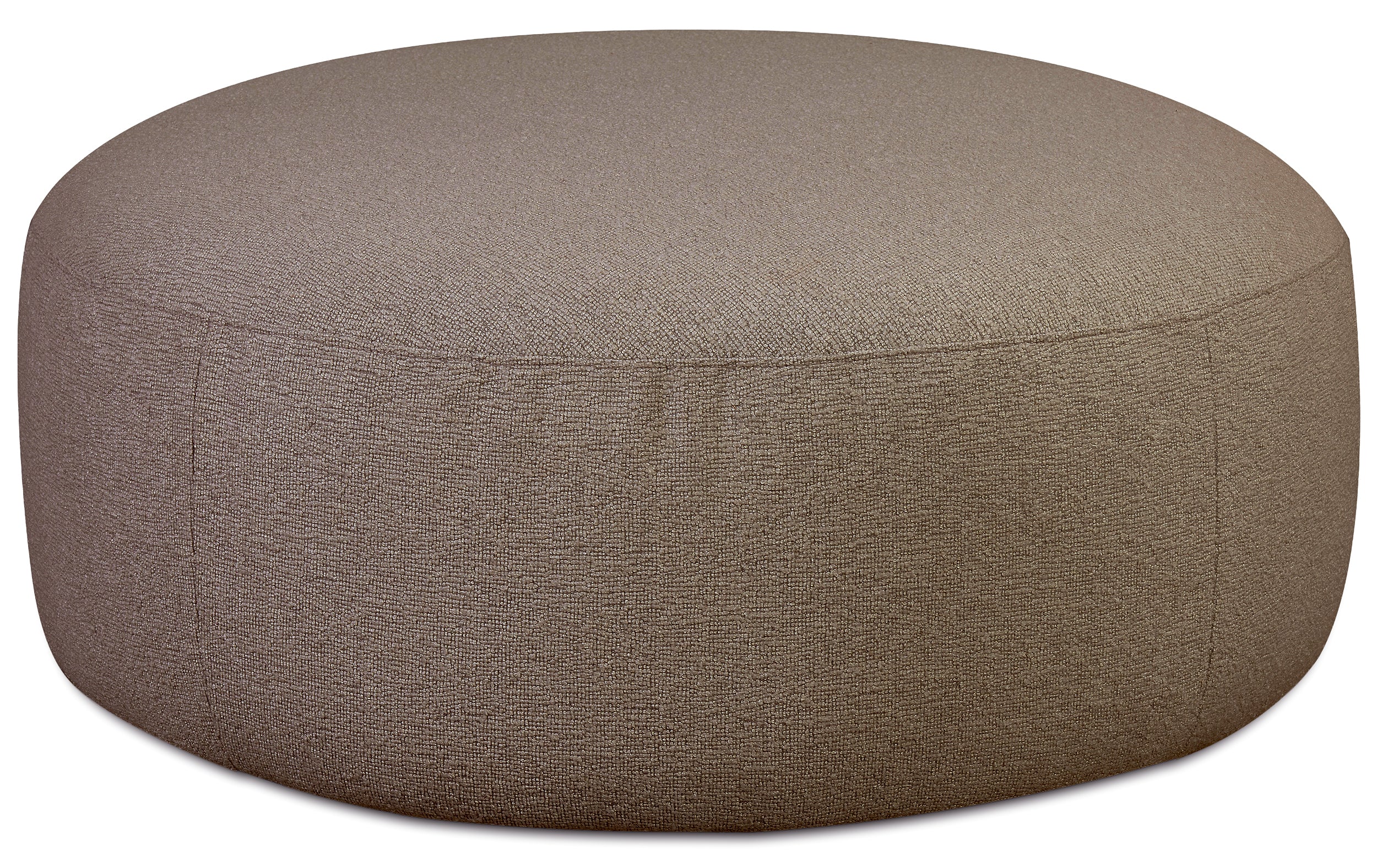 Modulare Eckcouch Baomi L-förmig mit Hocker, rechtsseitig, hellbraunes Chenille