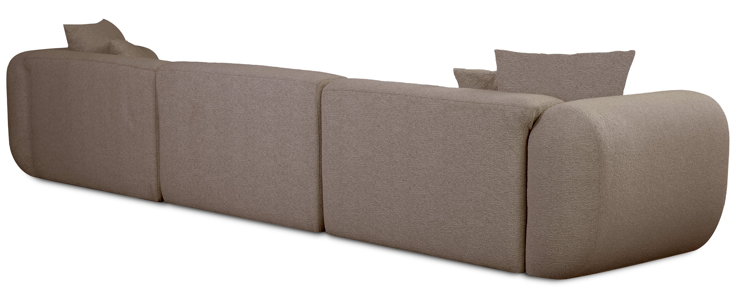 Modulares Ecksofa Baomi, groß, L-förmig, links, hellbraunes Chenille
