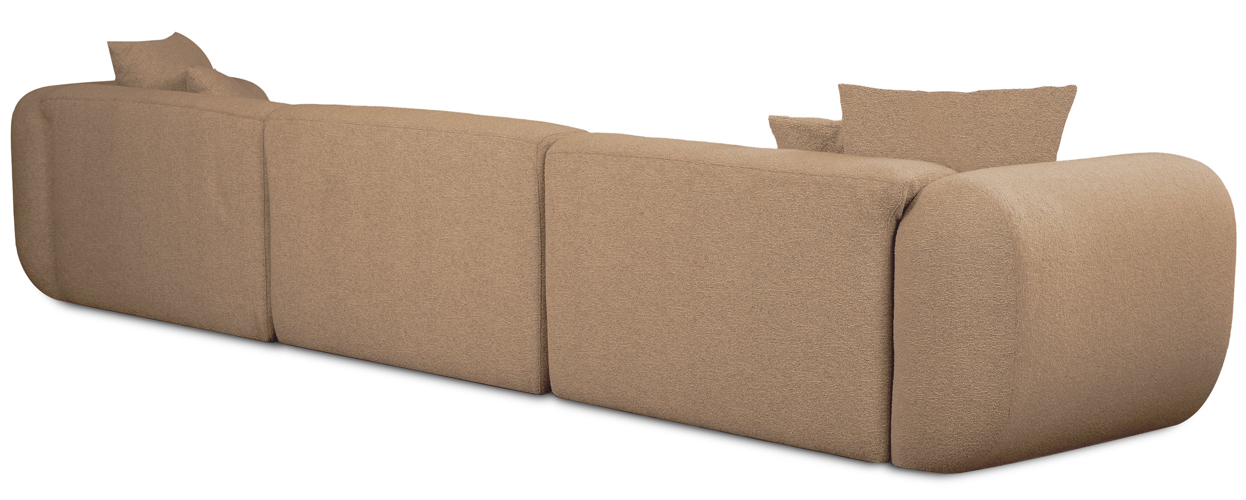 Modulares Ecksofa Baomi, groß, L-förmig, linksseitig, senfgelb, Chenille