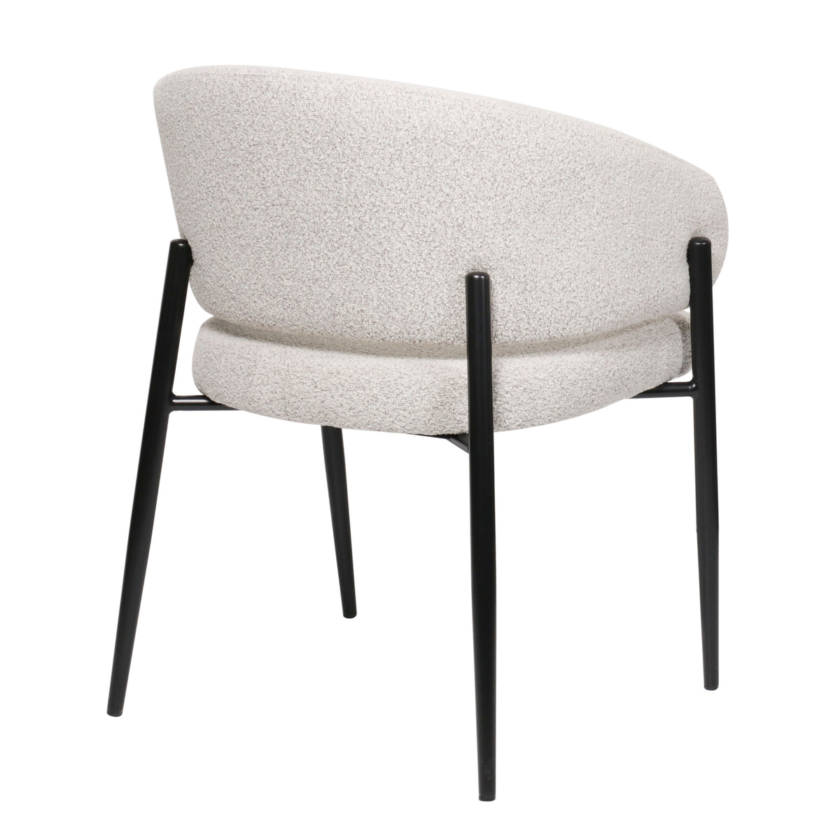Gepolsterter Resilly-Stuhl aus Bouclé-Stoff in Grau-Beige / schwarze Beine