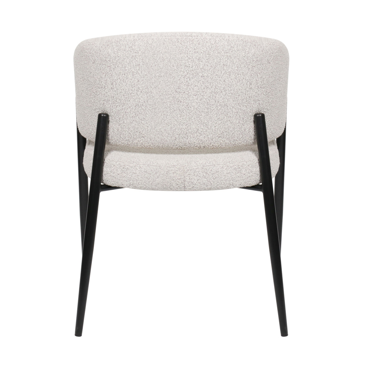 Gepolsterter Resilly-Stuhl aus Bouclé-Stoff in Grau-Beige / schwarze Beine
