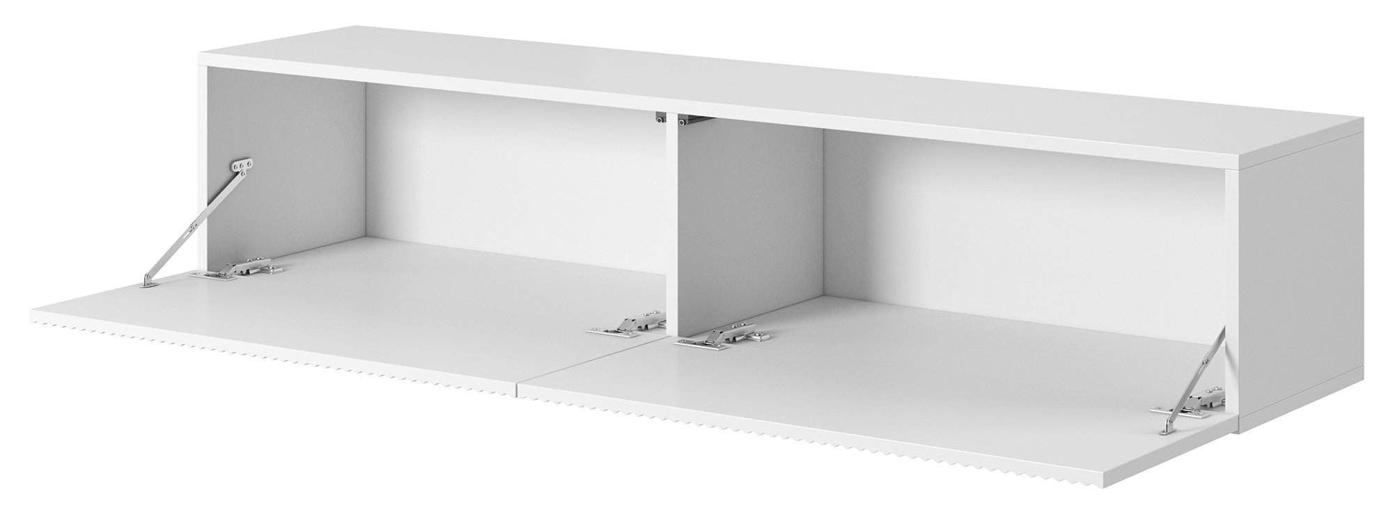 Schwarzer, hängender Veldio TV-Schrank mit gefräster Front, 140 cm