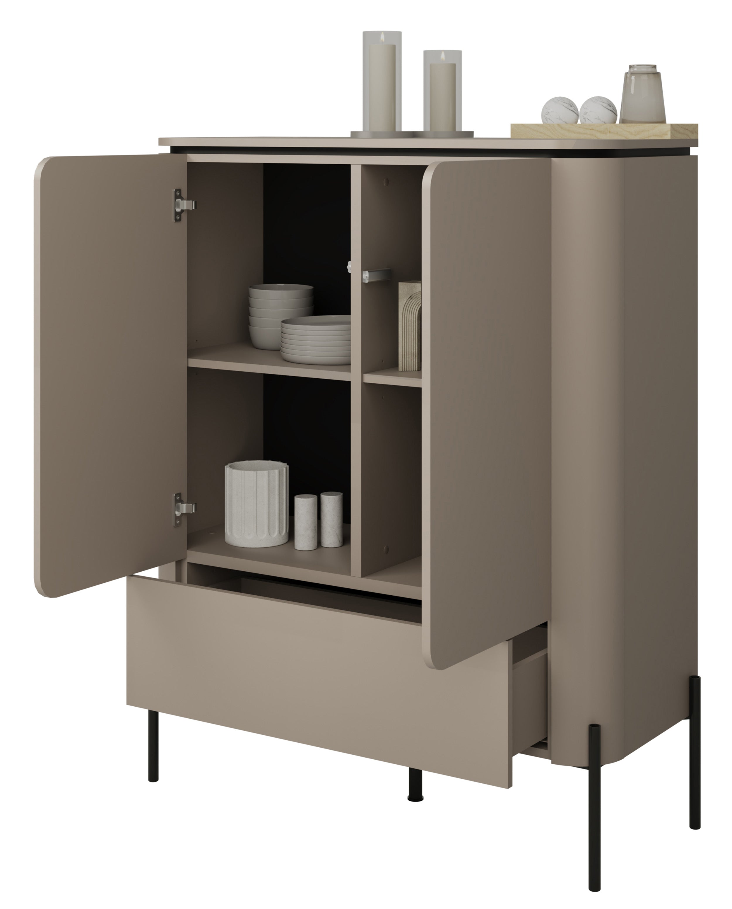 Zweitrürige Kommode Calderis mit Schublade 98 cm congo