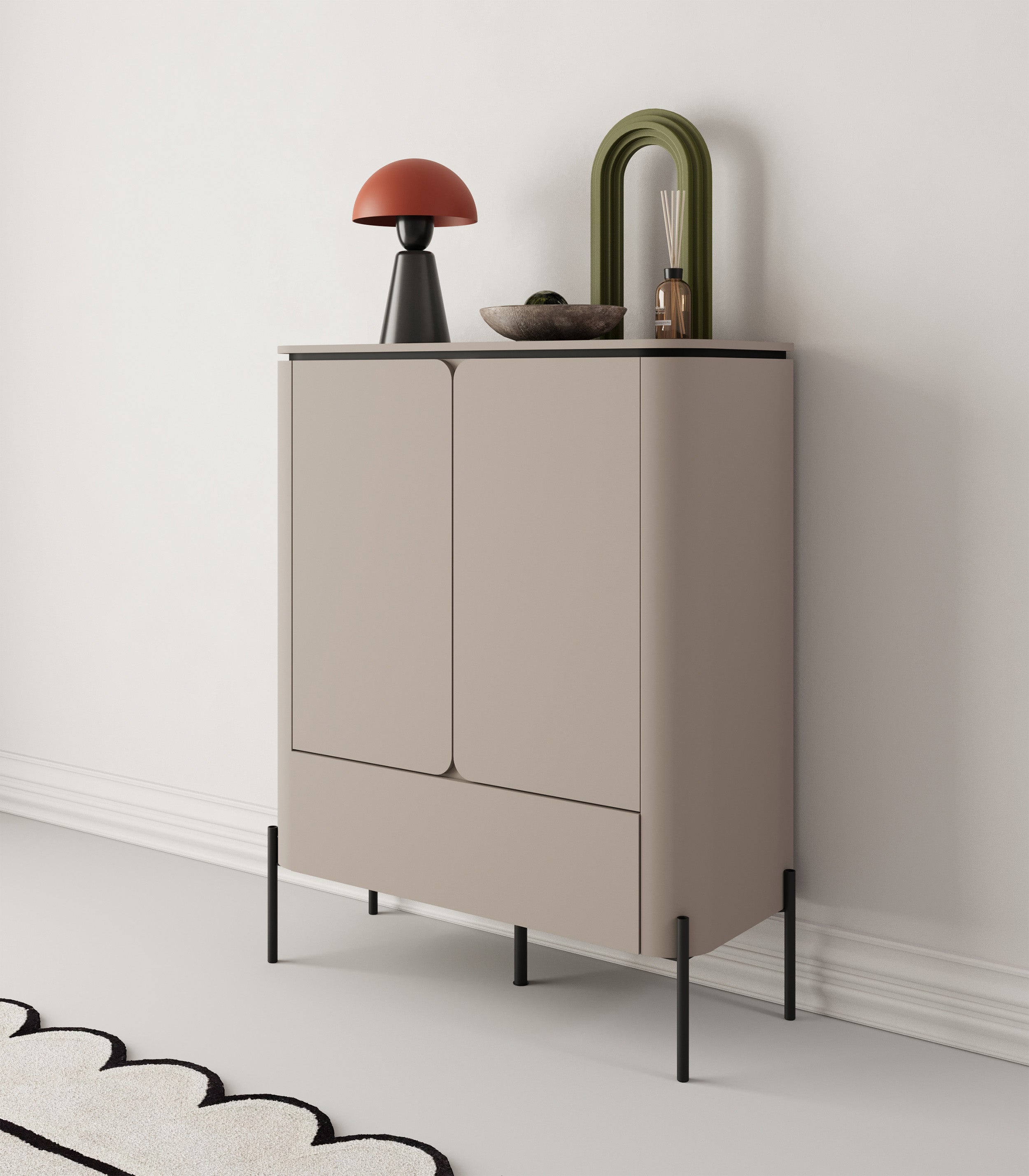 Zweitrürige Kommode Calderis mit Schublade 98 cm congo