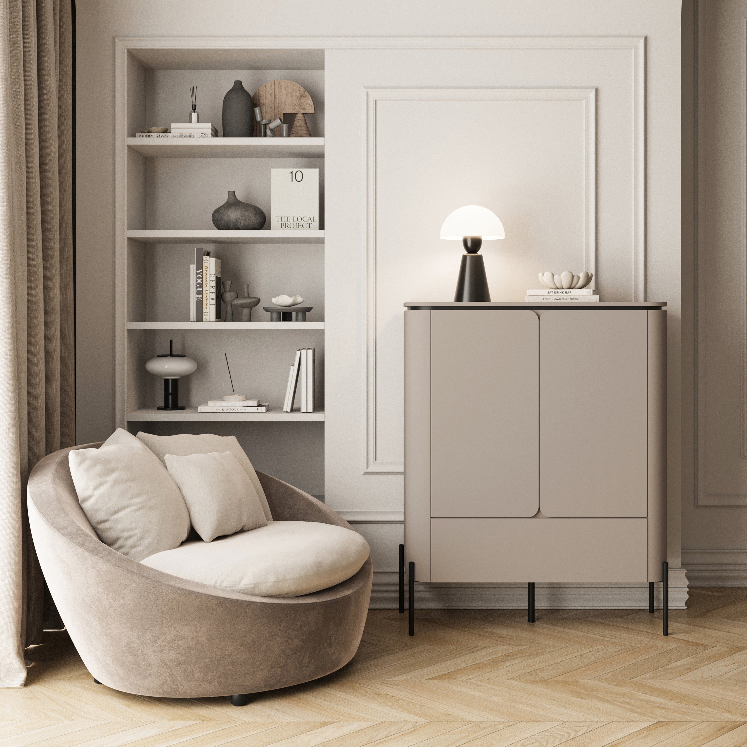 Zweitrürige Kommode Calderis mit Schublade 98 cm congo
