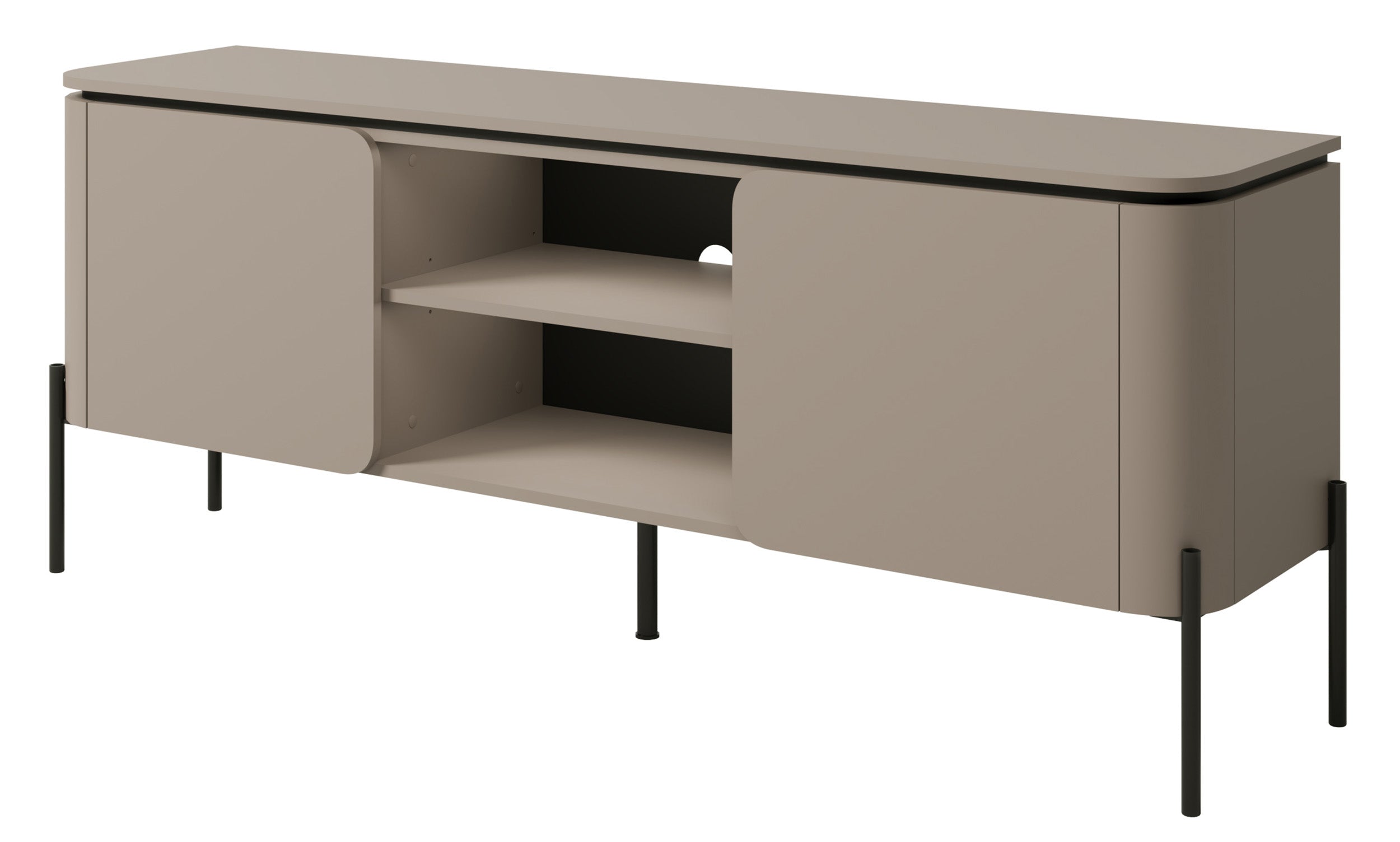 Calderis TV-Schrank mit zwei Türen und zwei Fächern, 163 cm, Congo
