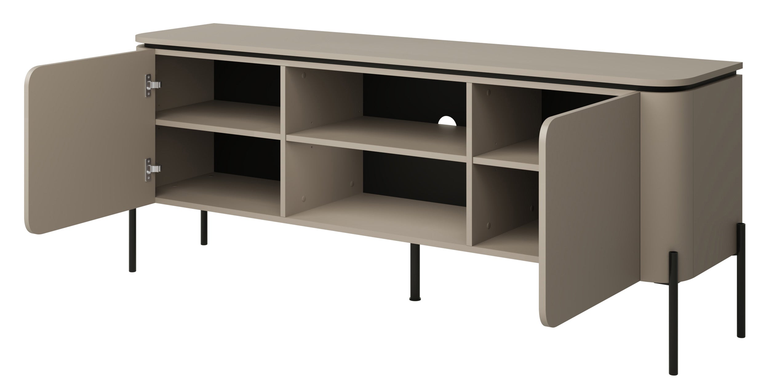 Calderis TV-Schrank mit zwei Türen und zwei Fächern, 163 cm, Congo