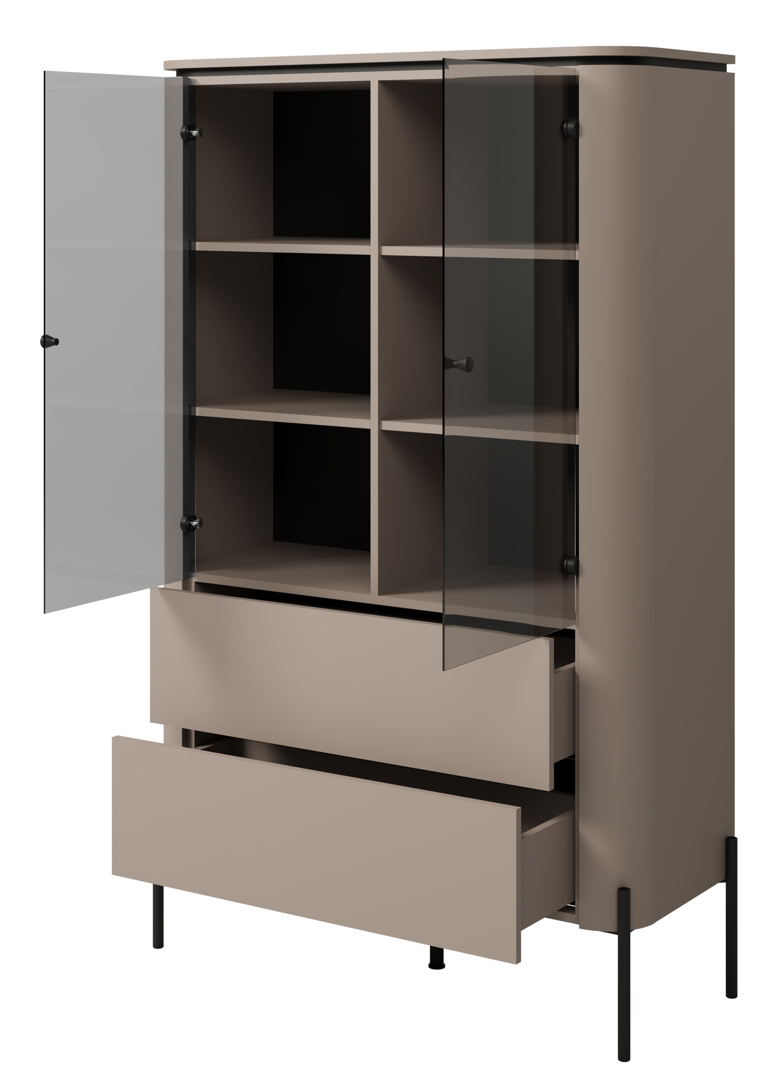 Calderis Zweitüriger Schrank mit zwei Schubladen, 98 cm, Congo
