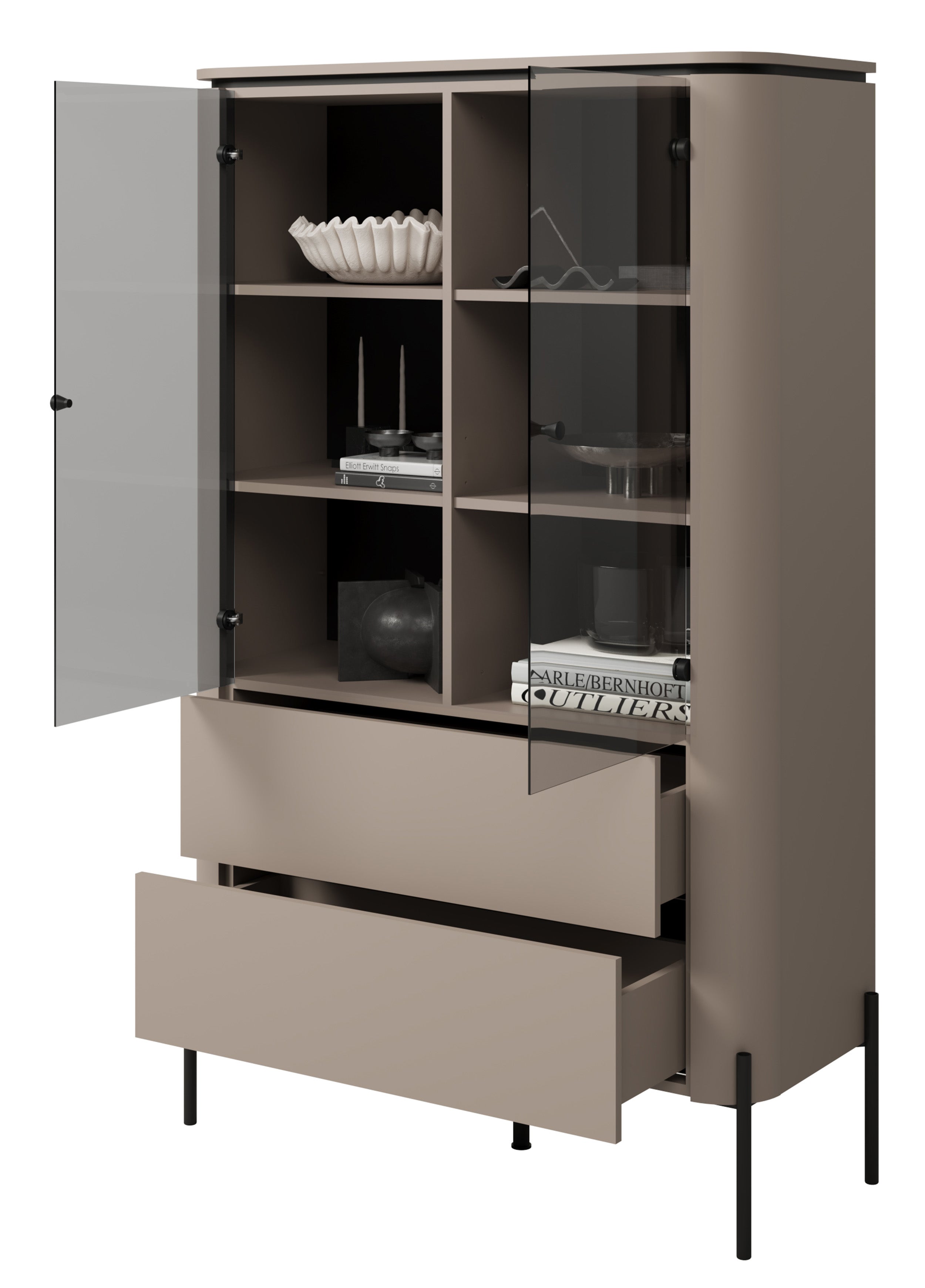 Calderis Zweitüriger Schrank mit zwei Schubladen, 98 cm, Congo