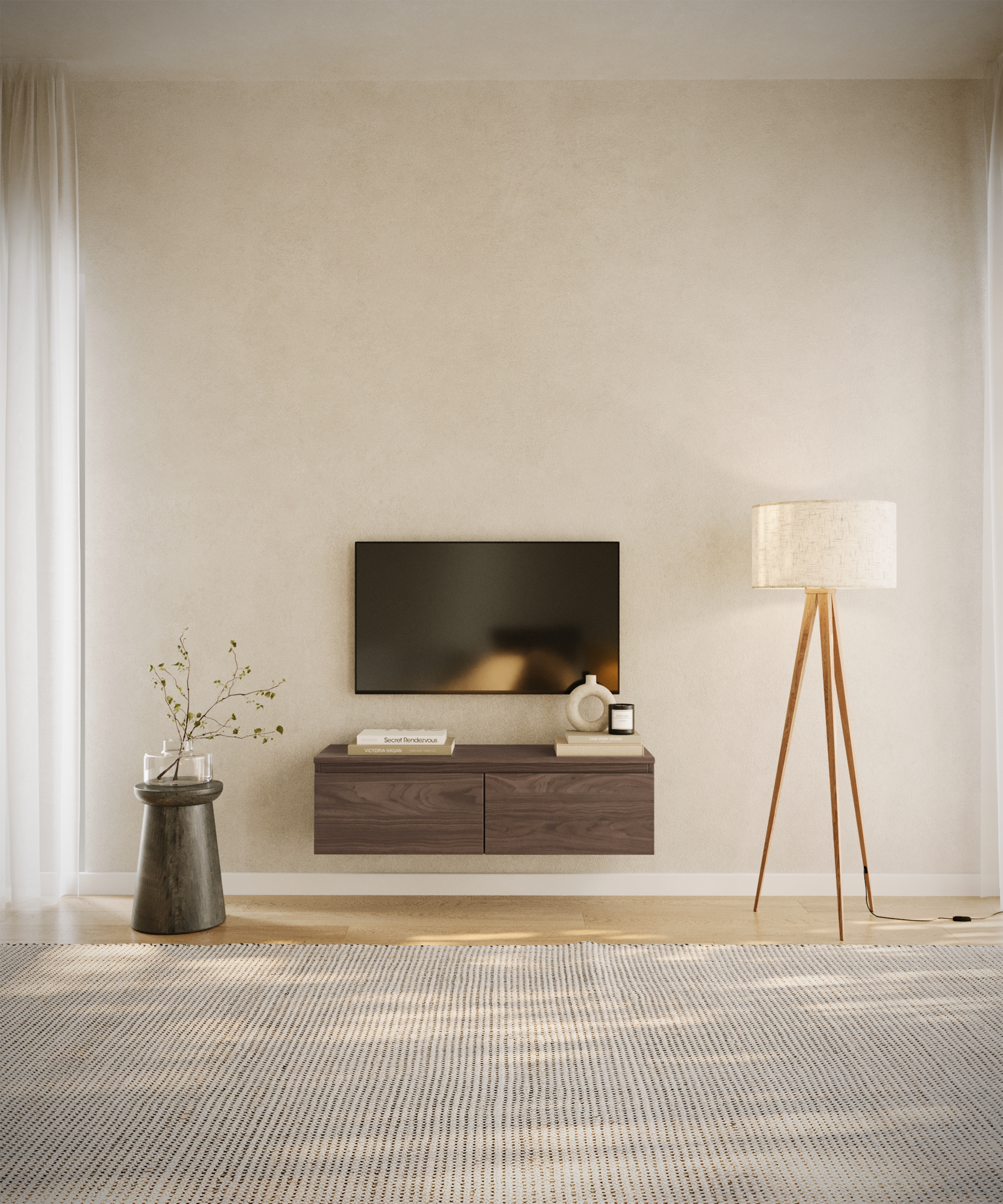 Hängender TV-Schrank Bemmi 100 cm Wisconsin-Nussbaum