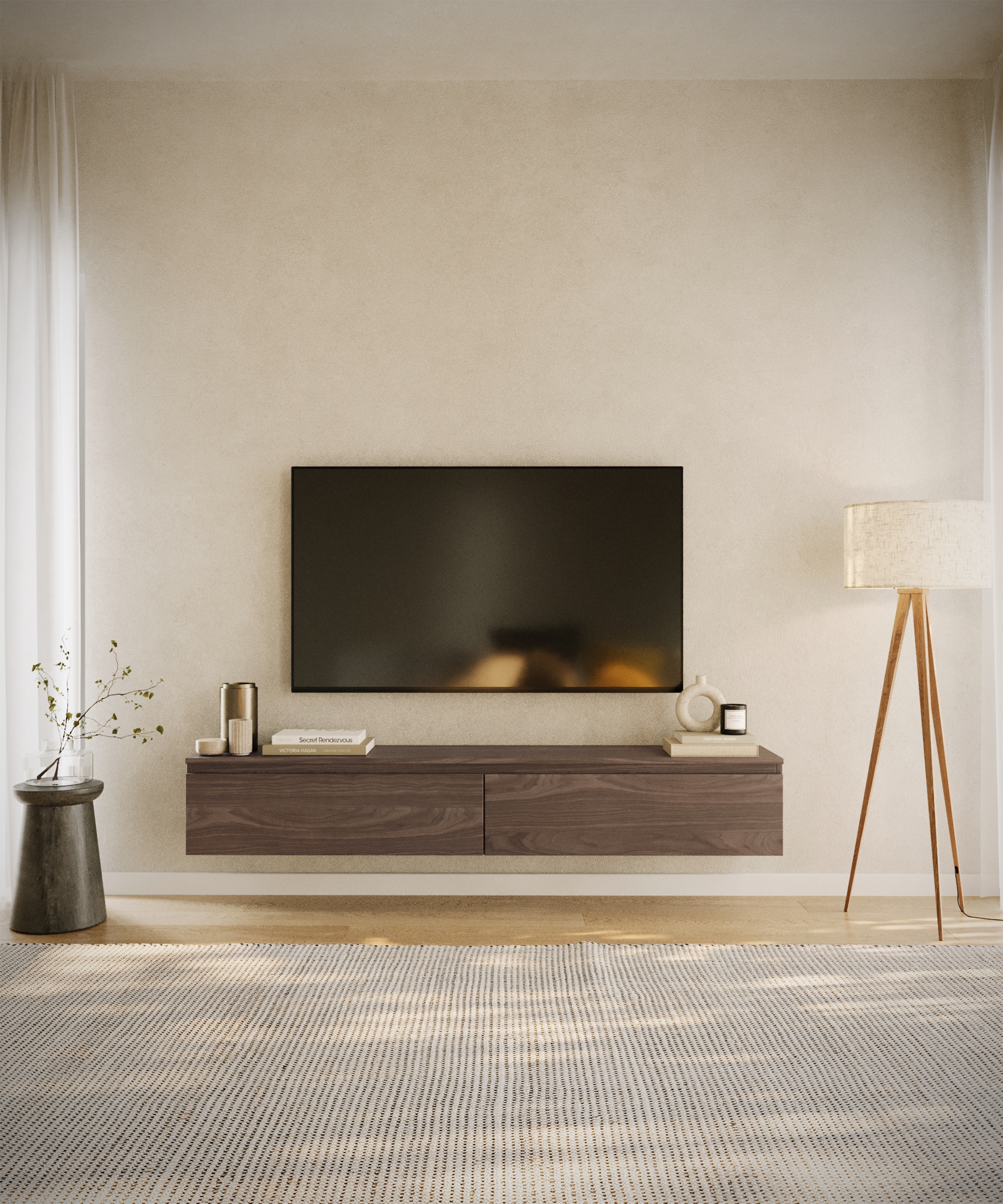 Hängender RTV-Schrank Bemmi 175 cm Wisconsin-Nussbaum