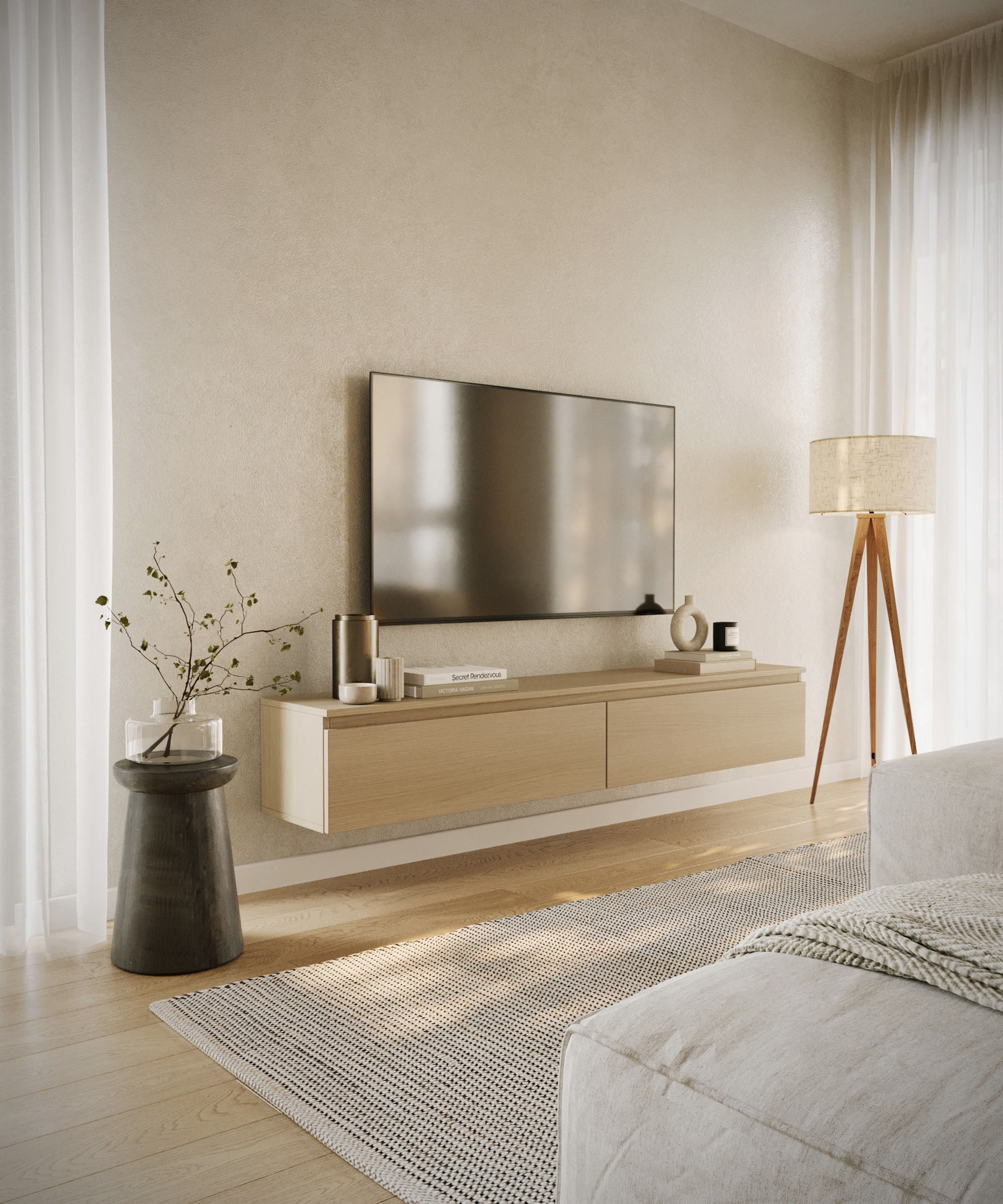 Hängender TV-Schrank Bemmi 175 cm Lindberg-Eiche