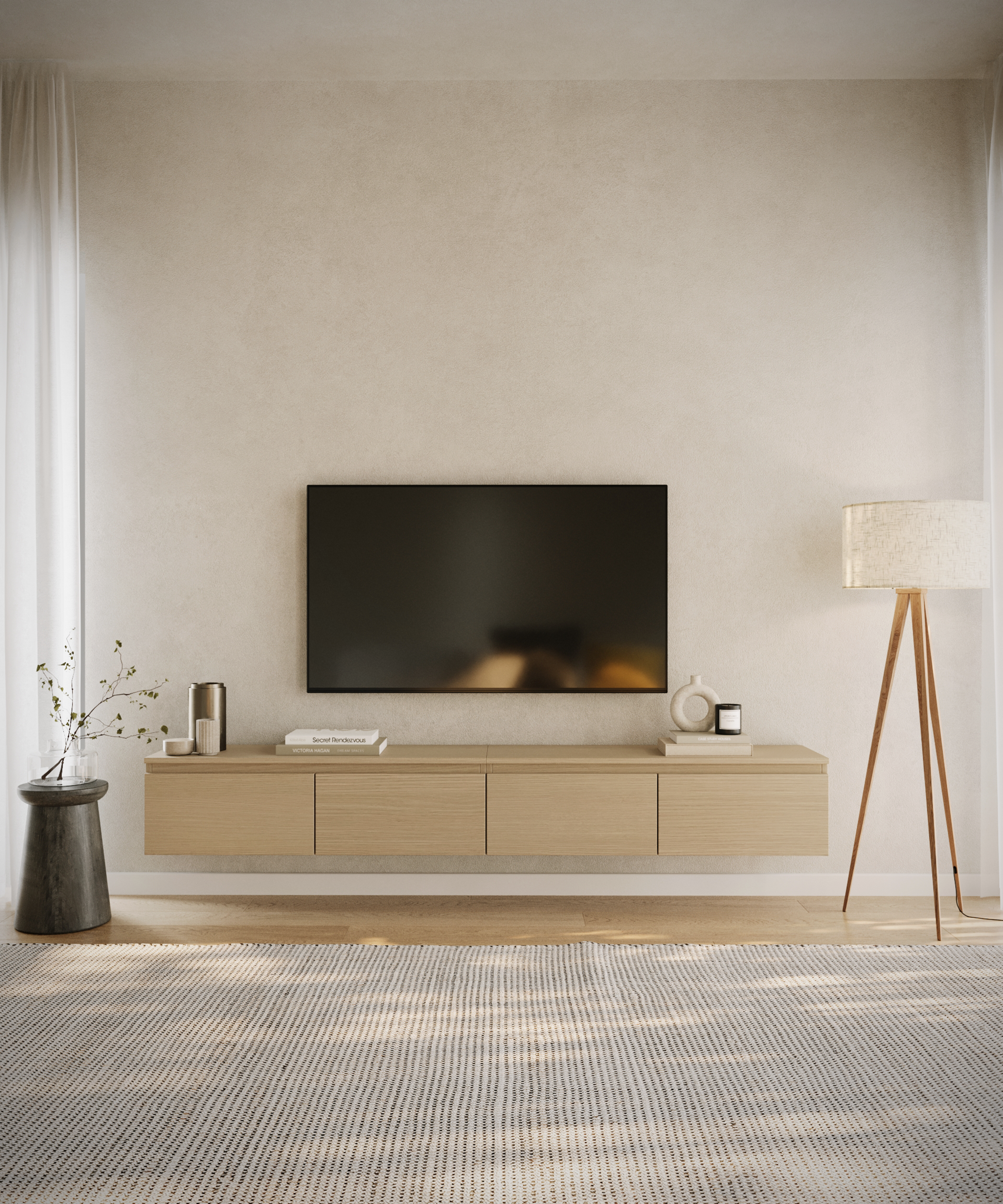 Hängender TV-Schrank Bemmi 200 cm Lindberg-Eiche