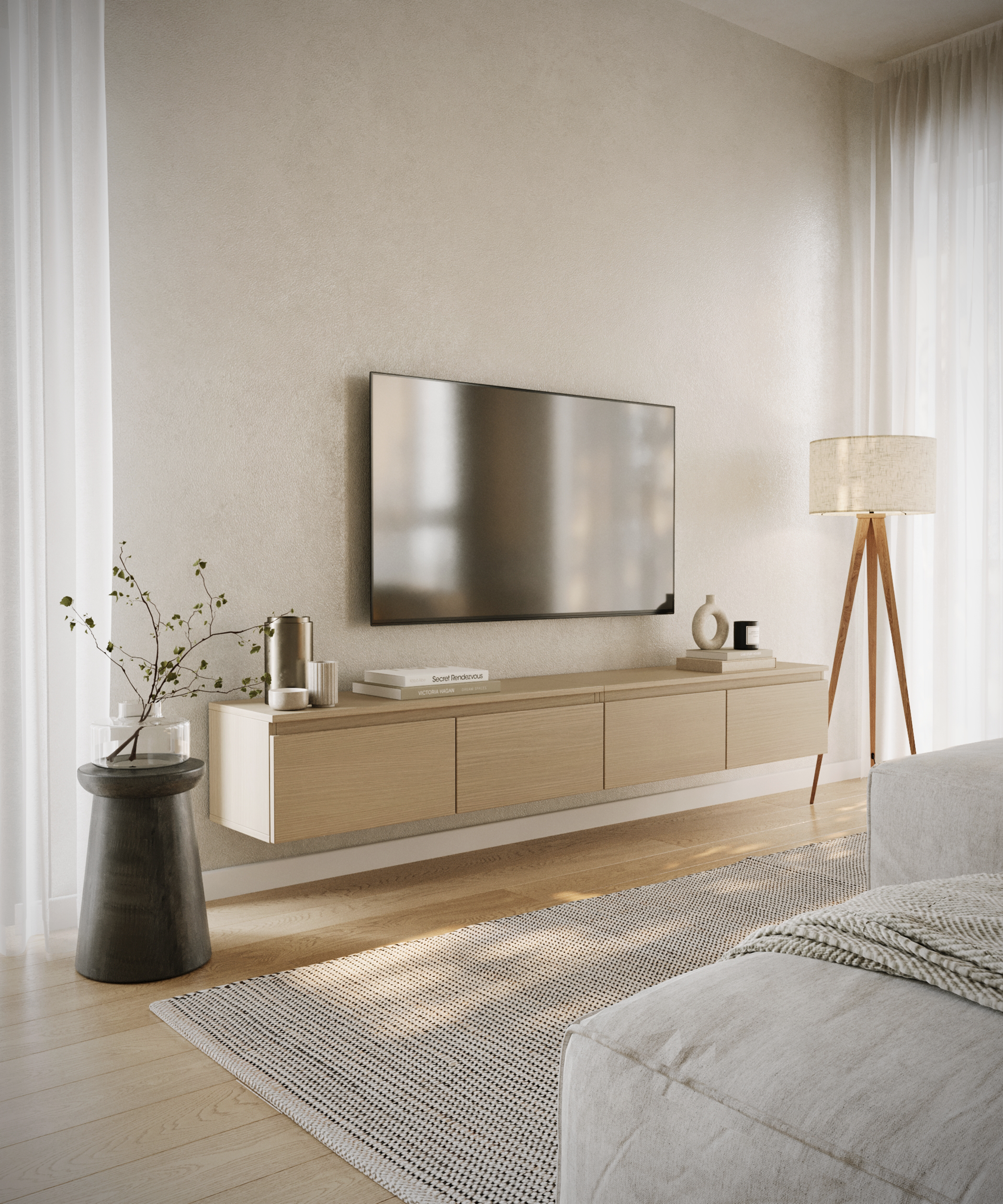 Hängender TV-Schrank Bemmi 200 cm Lindberg-Eiche