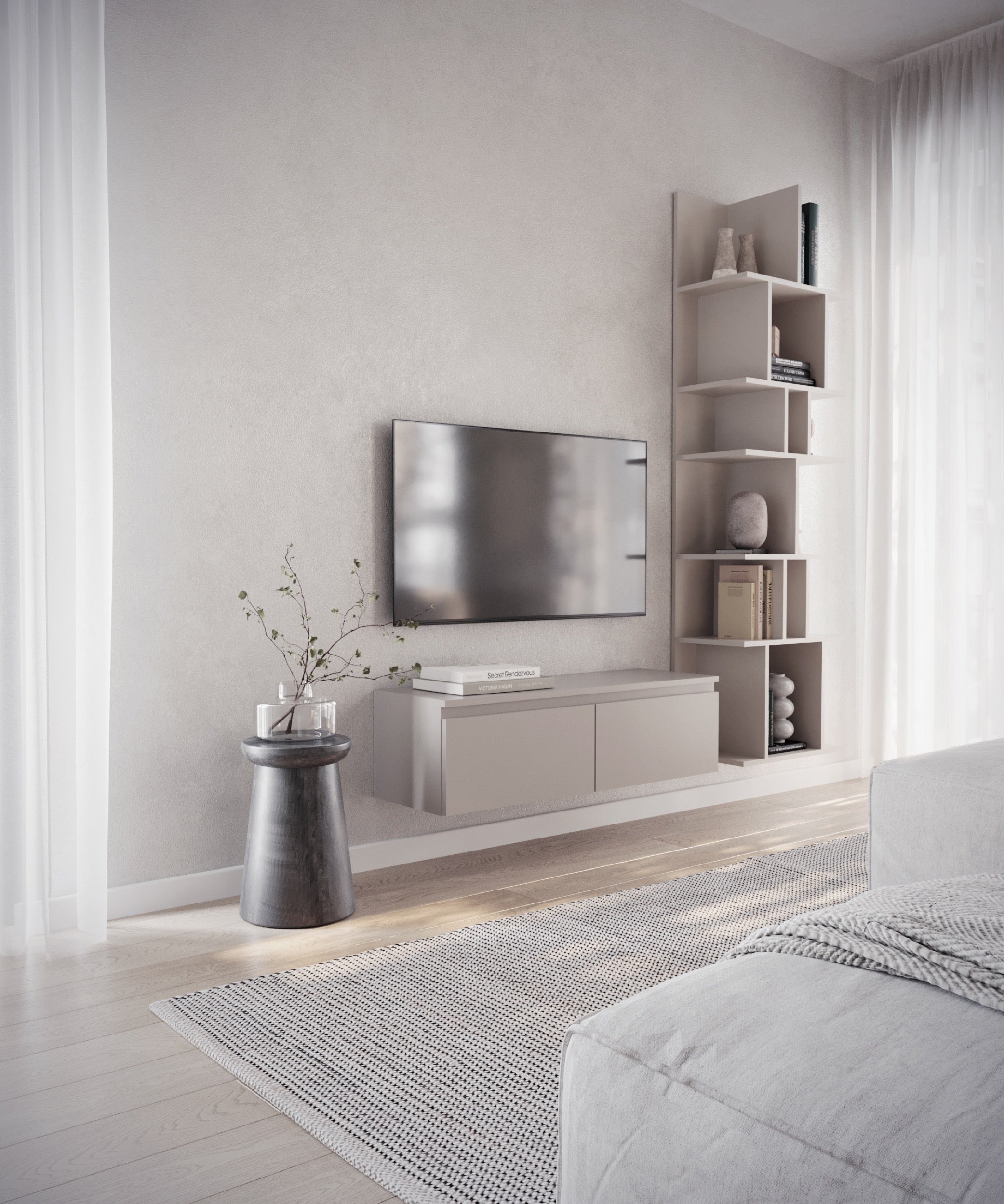 Hängender TV-Schrank Bemmi 100 cm Kaschmir