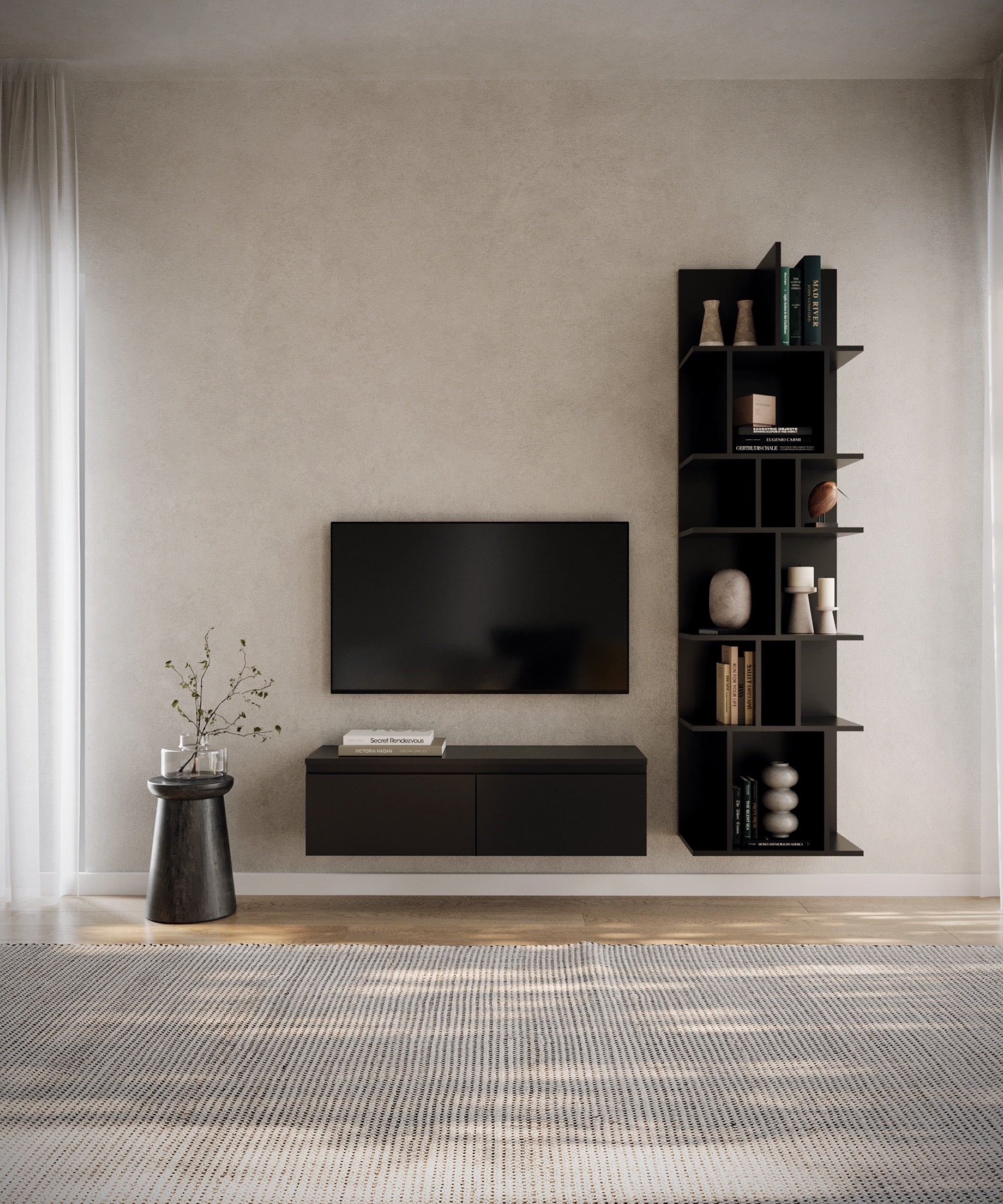 Bemmi Hängeschrank für TV 100 cm schwarz