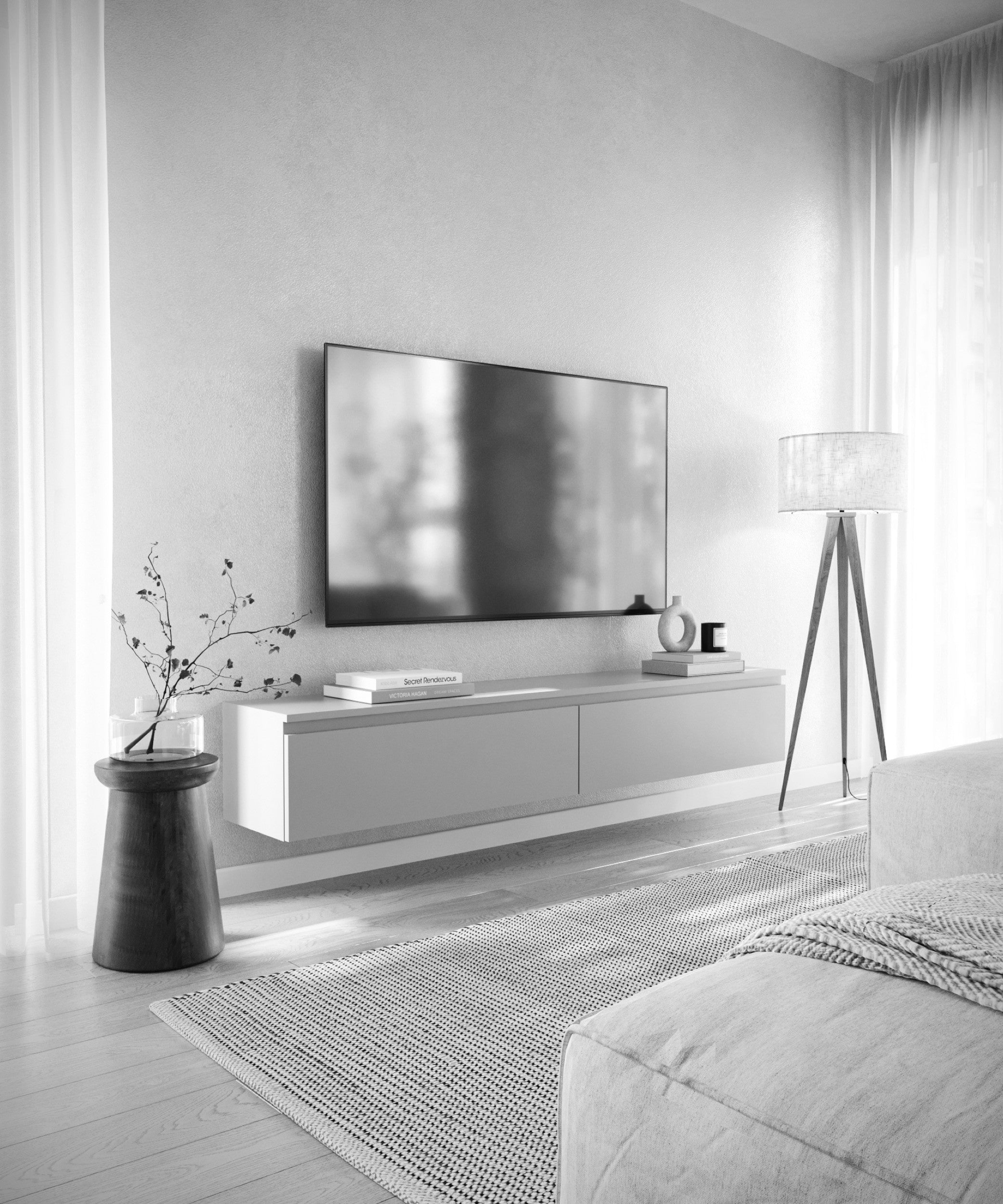 Hängender RTV-Schrank Bemmi 175 cm Kaschmir