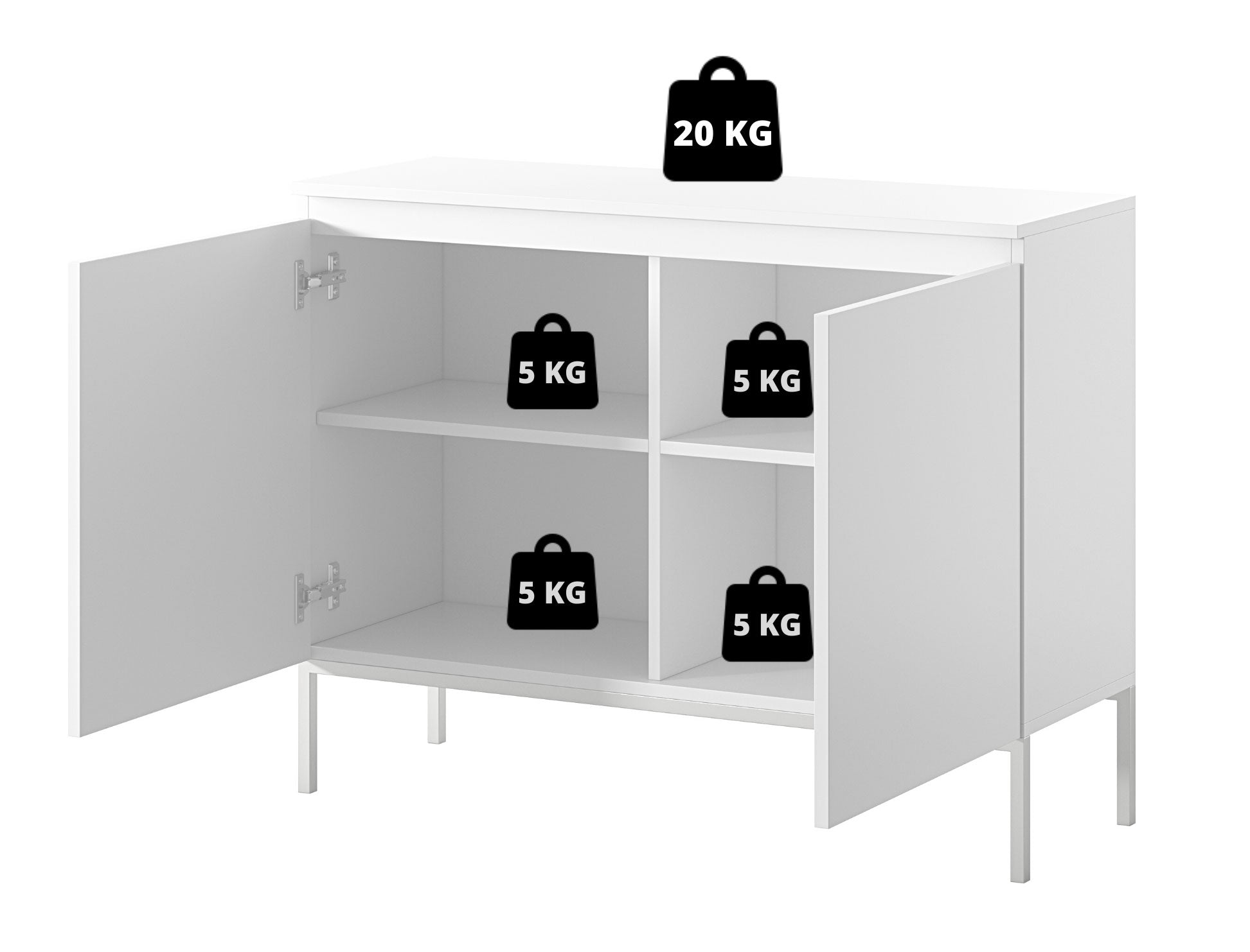 Zweiturige Kommode Bemmi 100 cm Kaschmir