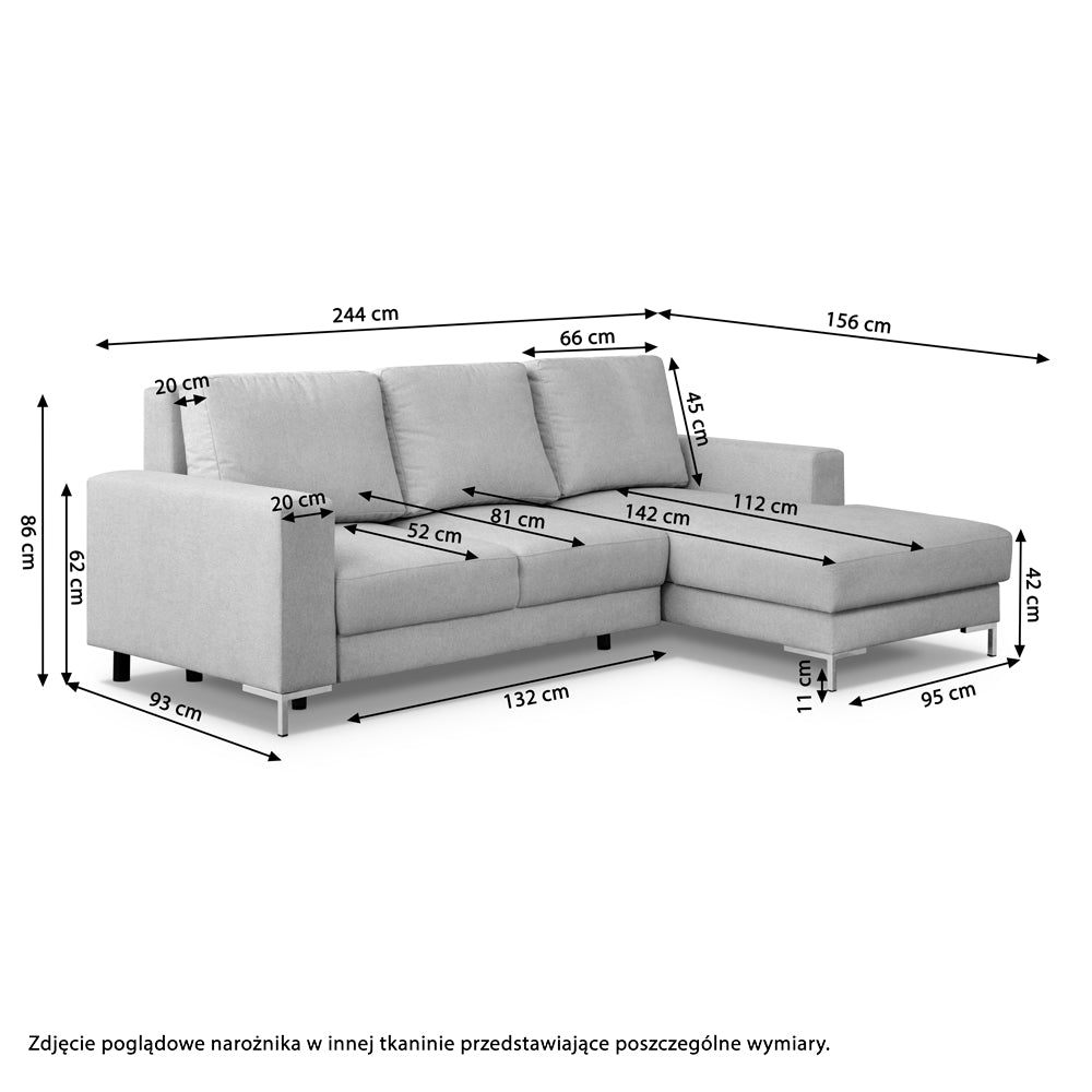 Ecksofa mit Schlaffunktion Mokpeo, L-förmig, mit zwei Aufbewahrungsboxen, schwarzen Füßen, marineblau, leicht zu reinigendes Geflecht, rechtsseitig