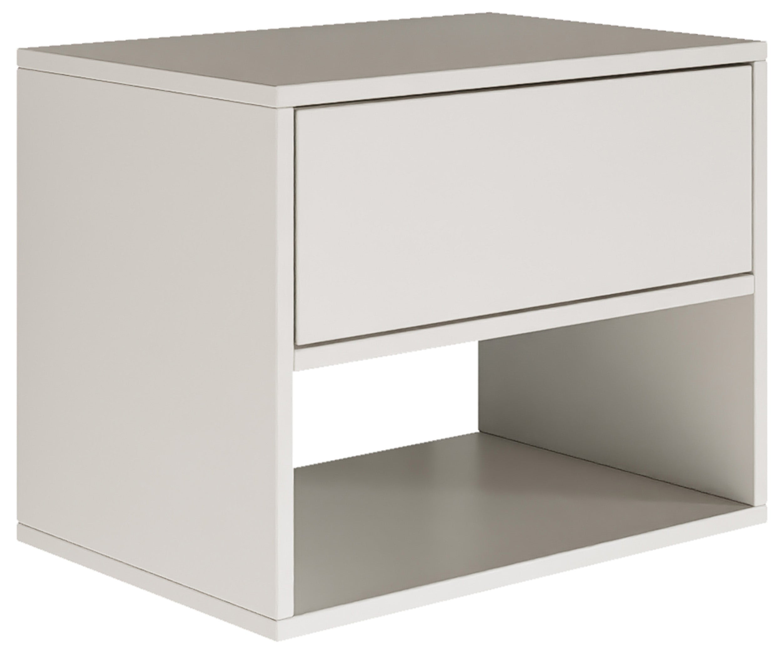 Hängender Nachttisch Framme mit Schublade und Fach, 50 cm, weiß