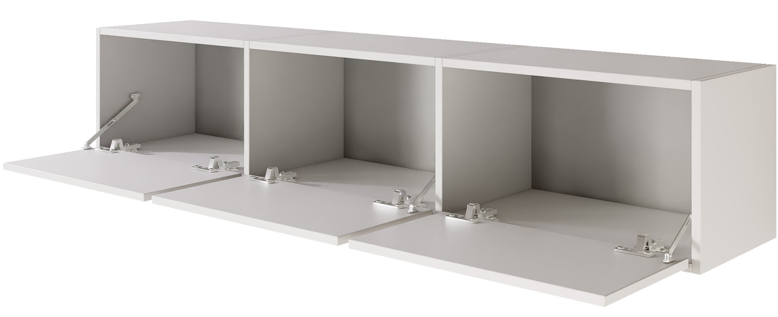 Hängender TV-Schrank Framme mit drei Klappen, 150 cm, weiß