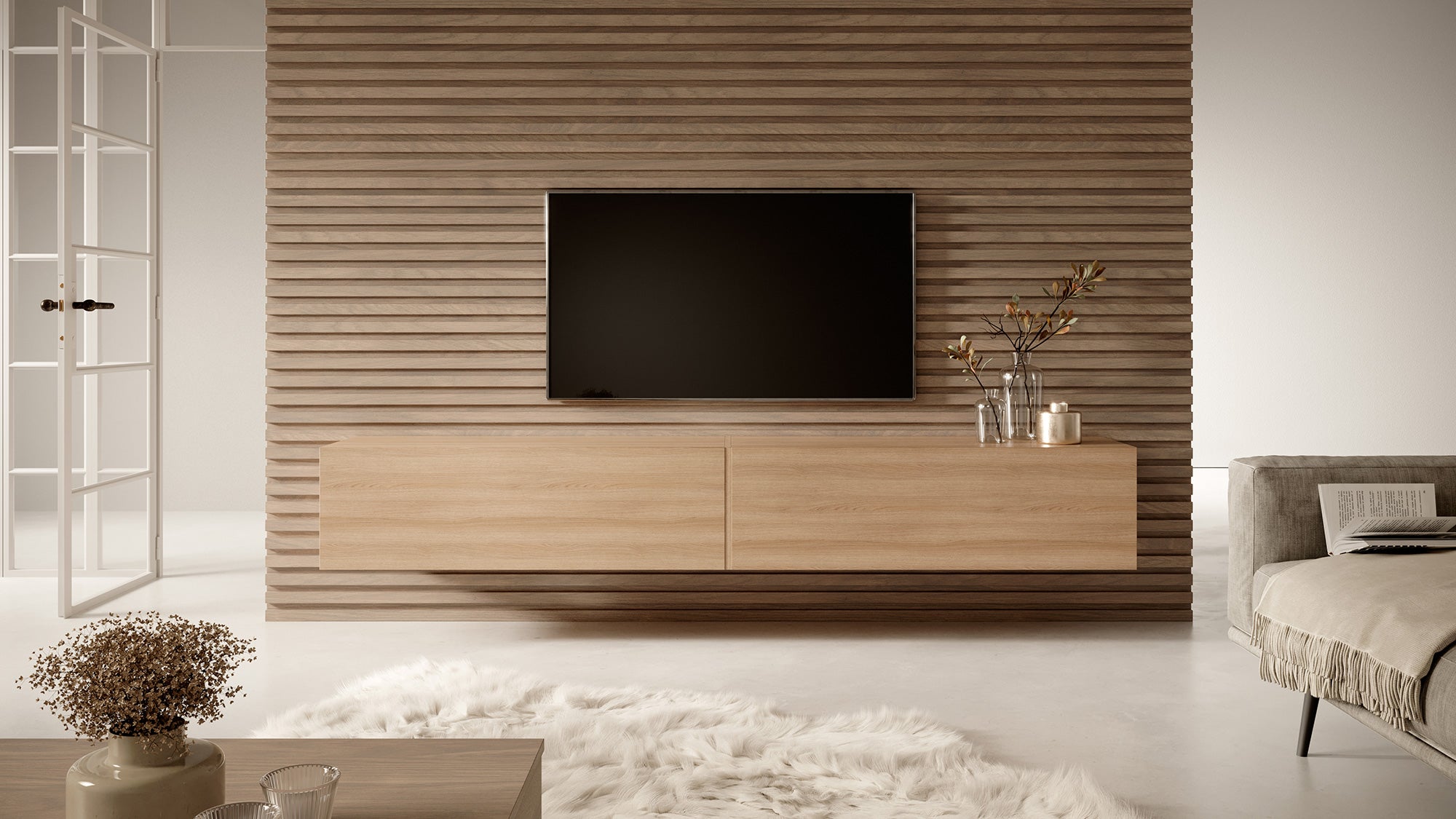 TV-Schrank Bisira 200 cm Lindberg Eiche