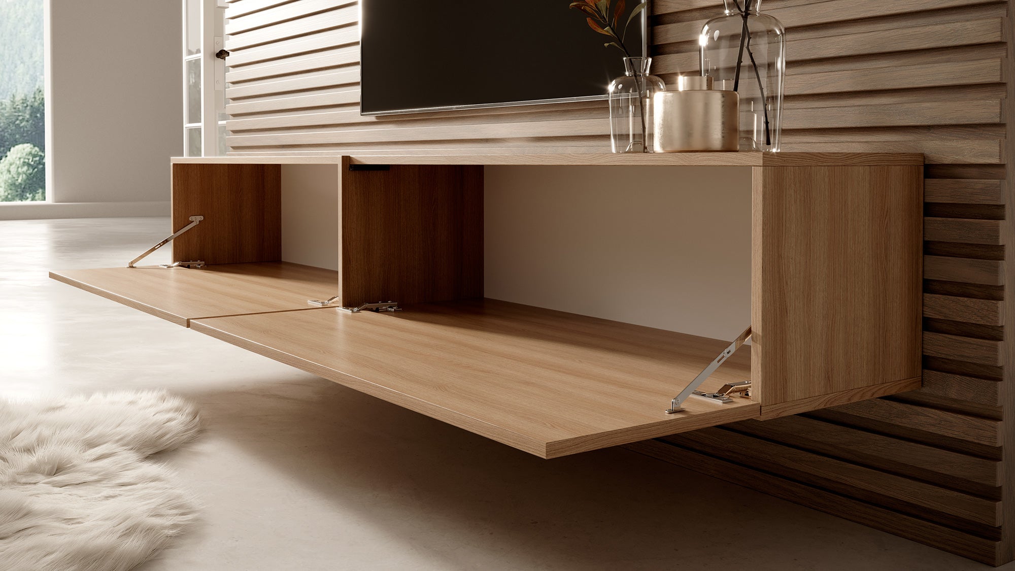 TV-Schrank Bisira 200 cm Lindberg Eiche