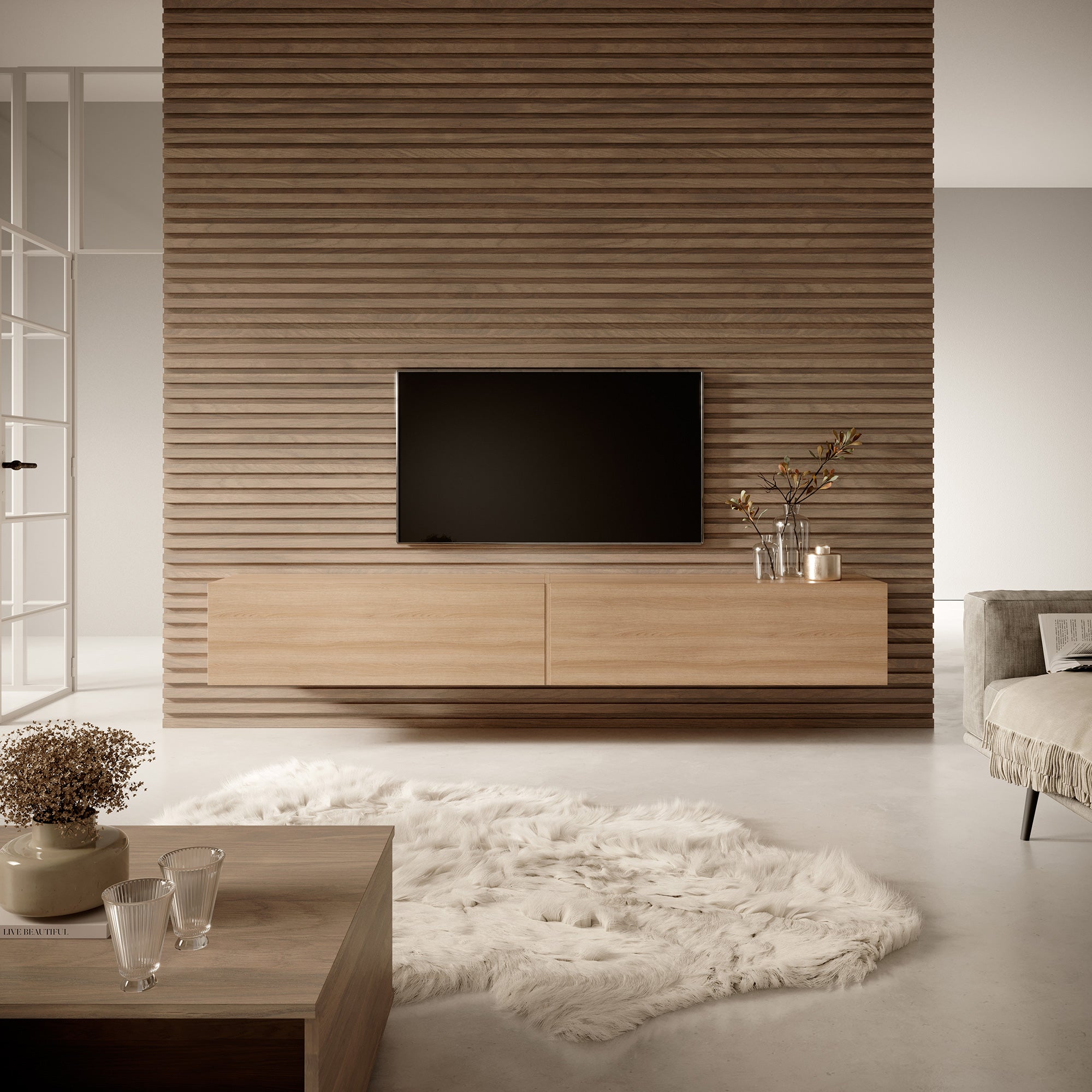 TV-Schrank Bisira 200 cm Lindberg Eiche