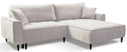 Ecksofa mit Schlafunktion Blues, L-förmig, rechtsseitig, mit Stauraum, hellbeige Cordstoff