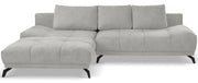 Ecksofa mit Schlaffunktion Felipe L-förmig linksseitig mit Stauraum hellgrauer hydrophober Chenillestoff