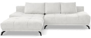 Ecksofa mit Schlaffunktion Felipe, L-förmig, linksseitig, mit Stauraum, weißer hydrophober Chenille-Bezug