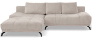 Ecksofa mit Schlaffunktion Felipe, L-förmig, linksseitig, mit Stauraum, hellbeiger hydrophober Chenille-Bezug
