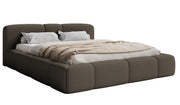 Gepolstertes Bett 200x200 cm Bowia braunes Bouclé