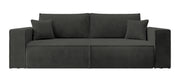 Dreisitziges ausklappbares Sofa Farese mit Stauraum, dunkelgrauer Cordstoff