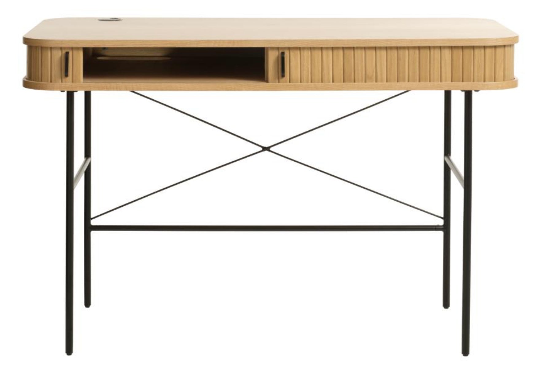Schreibtisch Gativel 120x60 cm Lamellen Eiche natur