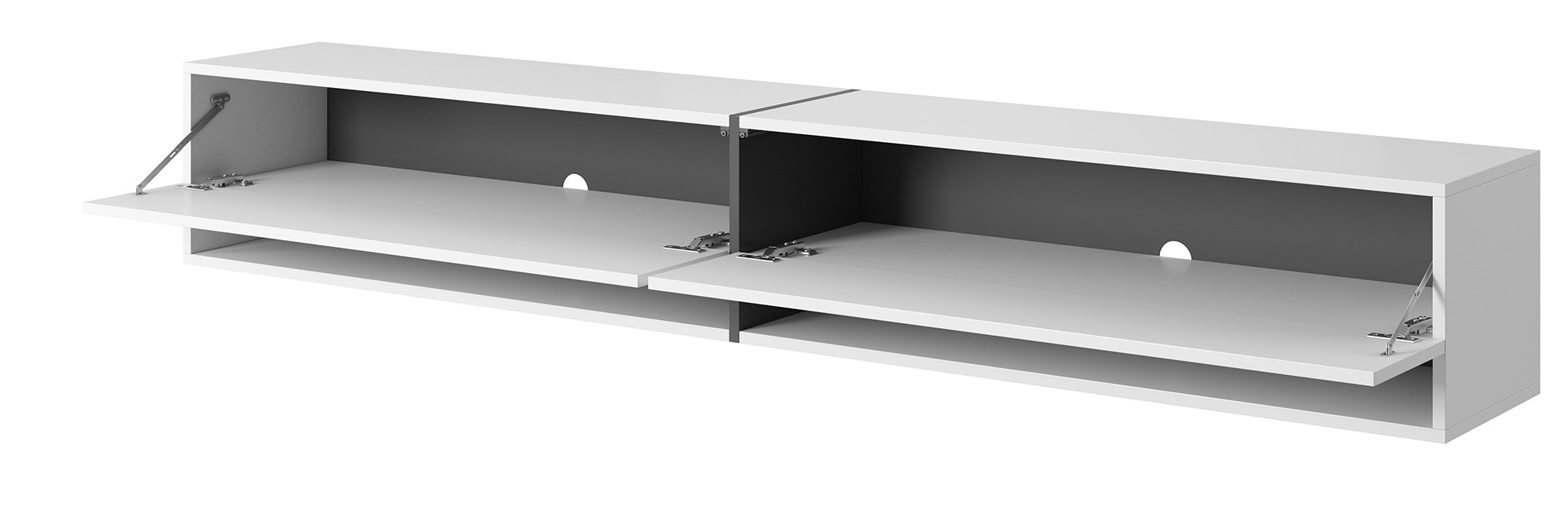 TV-Schrank Mirrgo 200 cm weiß mit grafitfarbenen Einsätzen