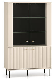 Zweiflügeliger Schrank Caletto 92 cm mit dekorativen Lamellen, beige