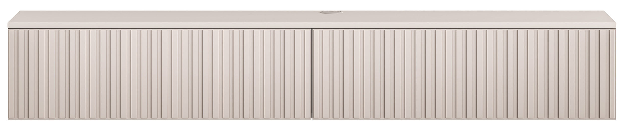 Hängender TV-Schrank Caletto mit zwei Klappen, 180 cm, Kaschmirfarben