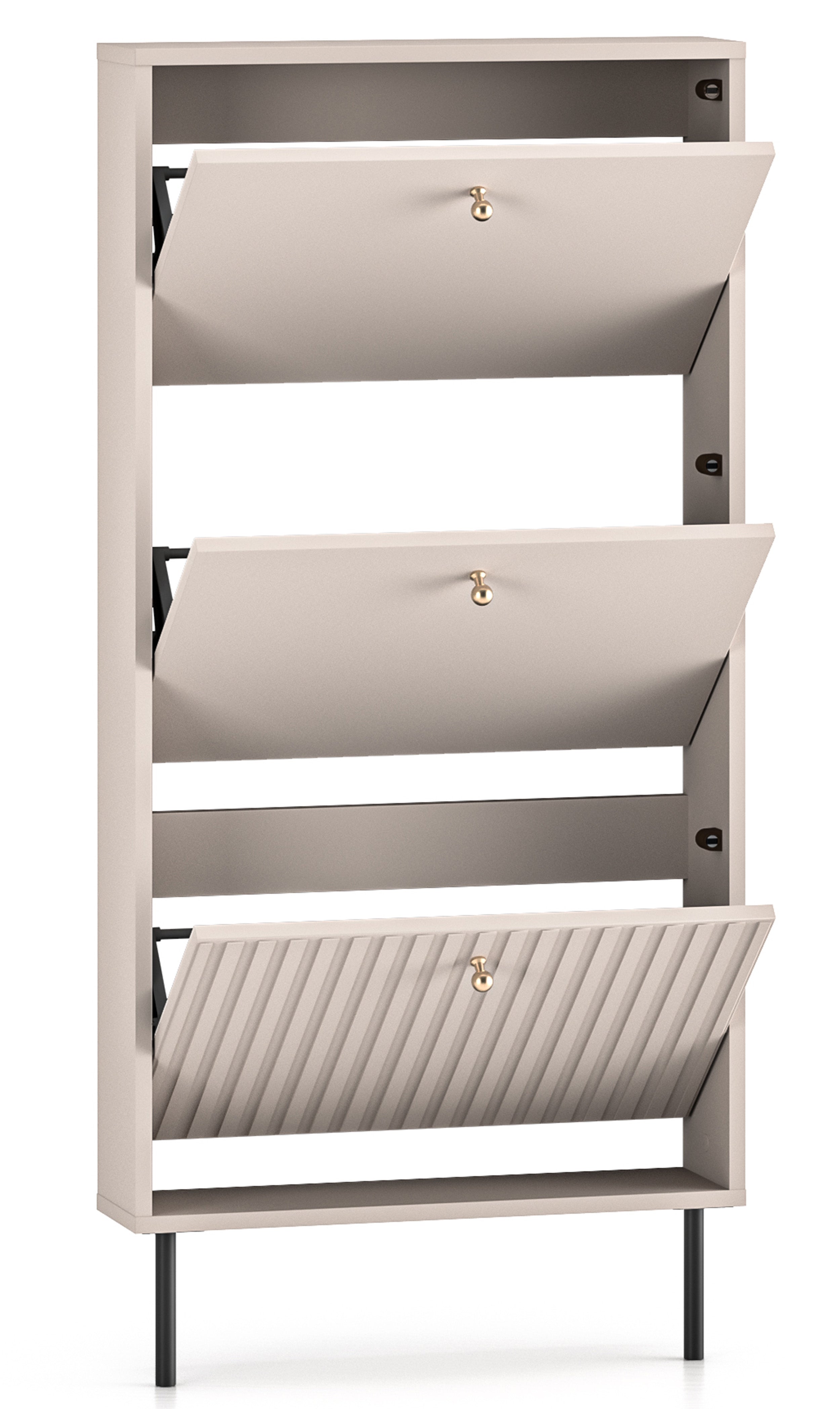 Schuhschrank Caletto mit drei Fächern, 60 cm, Kaschmirfarben