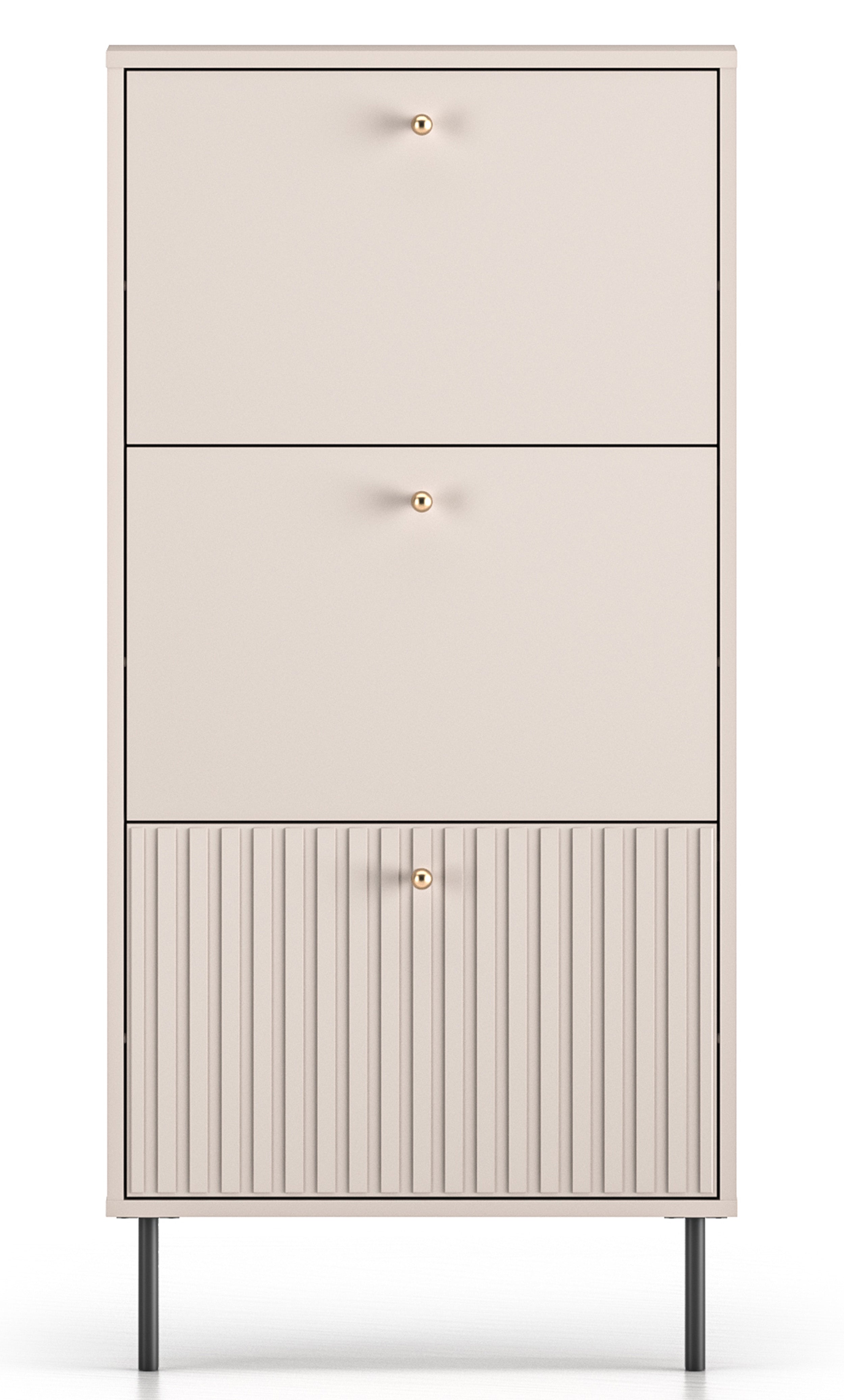 Schuhschrank Caletto mit drei Fächern, 60 cm, Kaschmirfarben