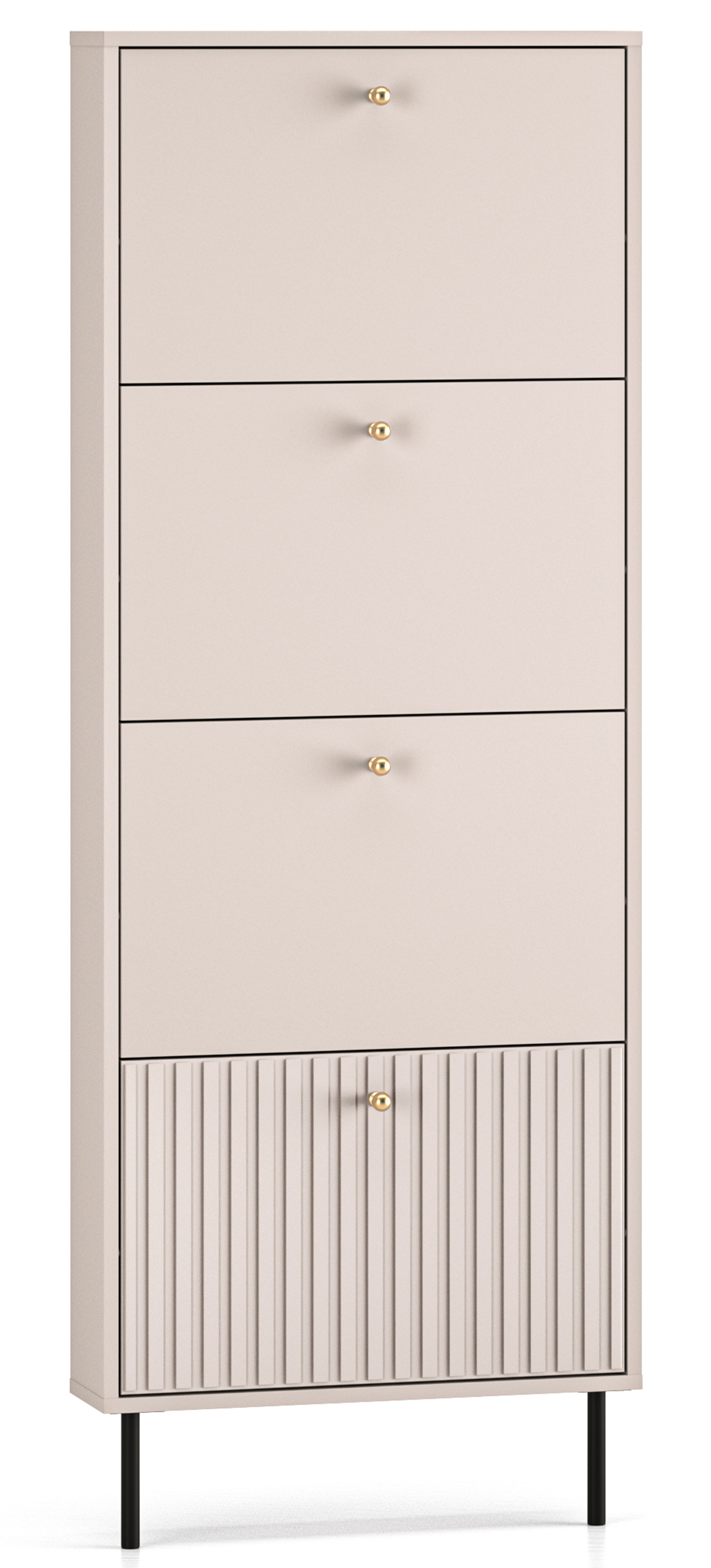 Schuhschrank Caletto mit vier Fächern 60 cm Kaschmir