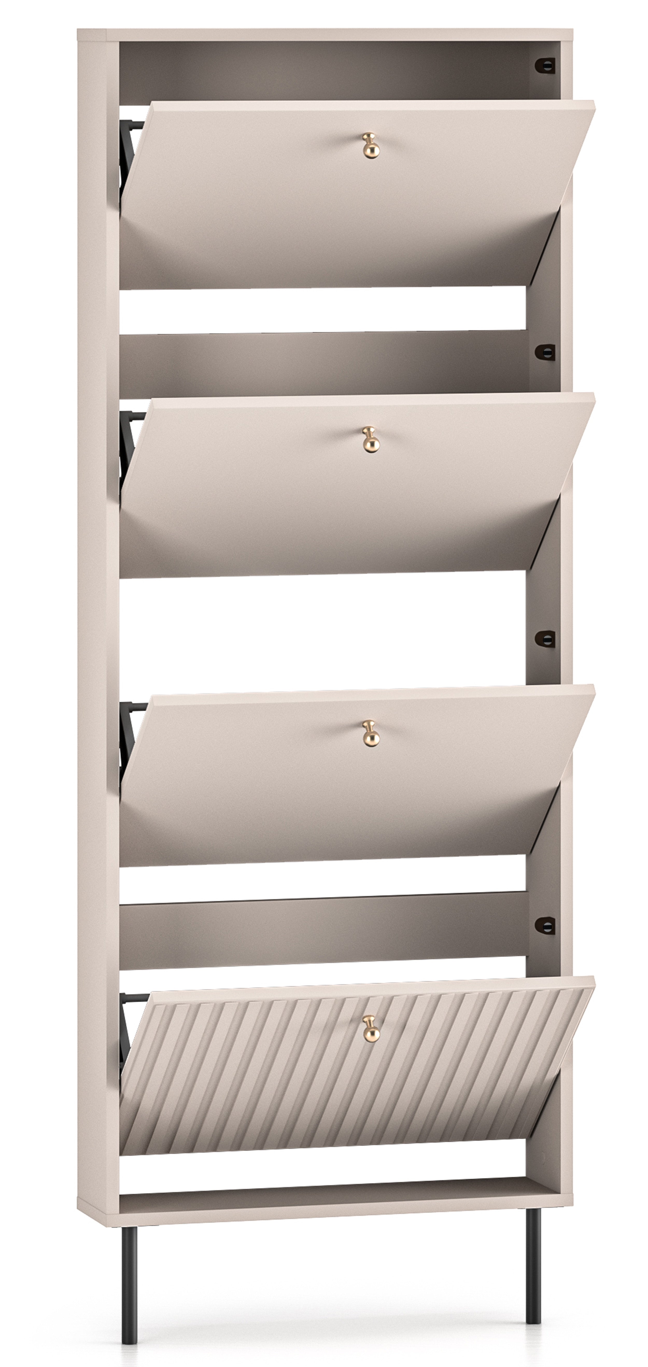 Schuhschrank Caletto mit vier Fächern 60 cm Kaschmir